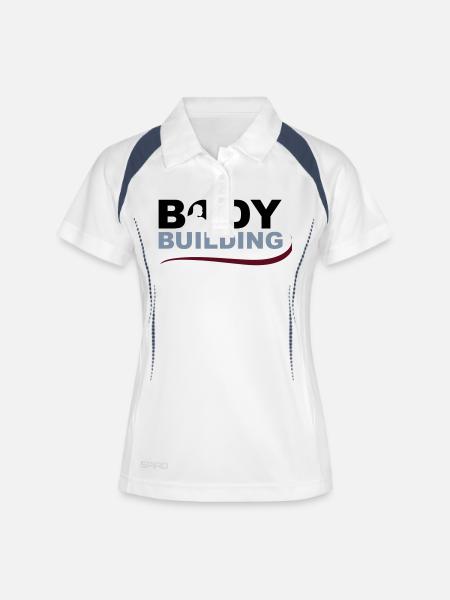 bodybuilding - Women's Polo breathable - white/navy