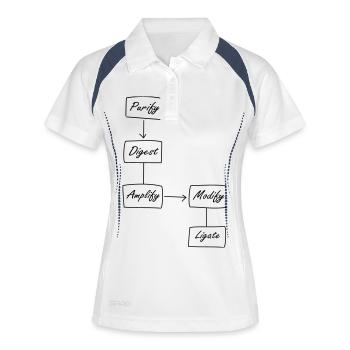 Molecular Biology Protocol - Frauen Polo atmungsaktiv - Weiß/Navy - Vorne