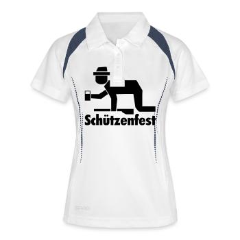 Schützenfest - Frauen Polo atmungsaktiv - Weiß/Navy - Vorne