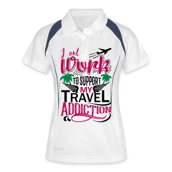 I only work Premium - Women's Polo breathable - white/navy - Front