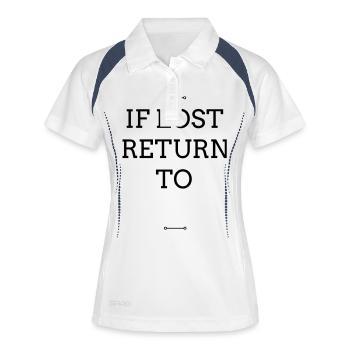 IF LOST RETURN TO... Duo - Frauen Polo atmungsaktiv - Weiß/Navy - Vorne