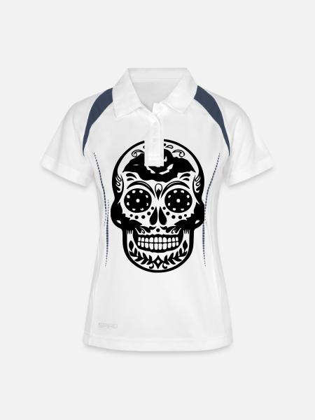 Sugar Skull - Women's Polo breathable - white/navy