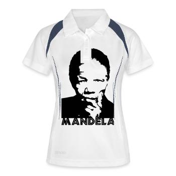 Nelson Mandela - Frauen Polo atmungsaktiv - Weiß/Navy - Vorne