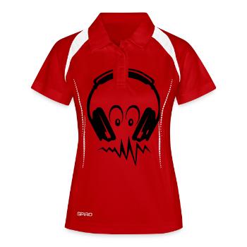 Equalizer Audio-Musik-Kopfhörer DJ zik79 - Frauen Polo atmungsaktiv - Weiß/Navy - Vorne