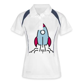 rocket - Women's Polo breathable - white/navy - Front