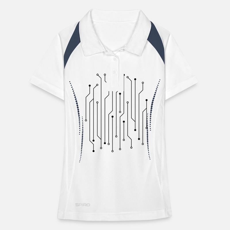 Circuit wire data microchip circuit energi Women's Polo breathable