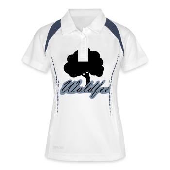forêt de conte de fée de forêt arbre 2c - Polo respirant Femme - blanc/marine - Devant