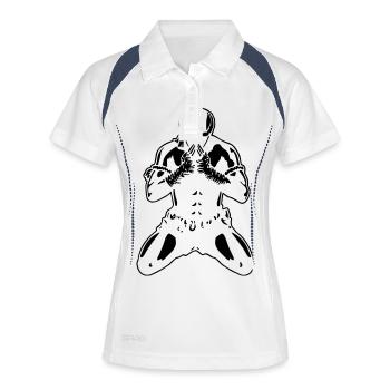 muay_thai_fighter04c - Polo respirant Femme - blanc/marine - Devant