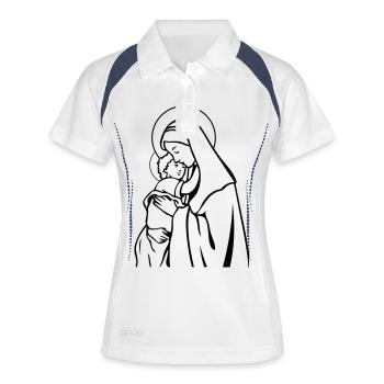 maria_jesus_01 - Frauen Polo atmungsaktiv - Weiß/Navy - Vorne