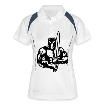 spartaner_001 - Polo respirant Femme - blanc/marine - Devant