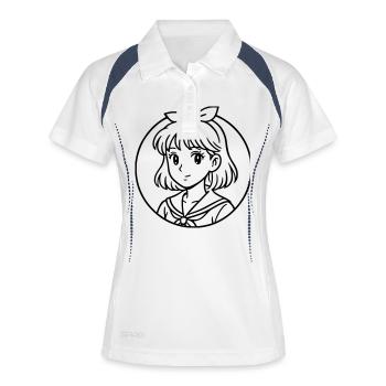 MANGA FÜR DAMEN - Frauen Polo atmungsaktiv - Weiß/Navy - Vorne