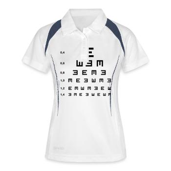 Des opticiens, opticien, crus, voient, conduisent - Polo respirant Femme - blanc/marine - Devant