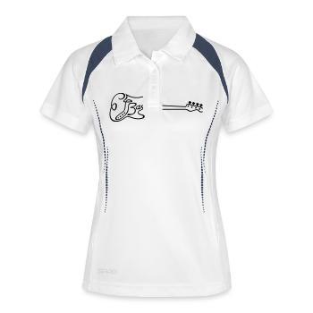 E-bass - Polo respirant Femme - blanc/marine - Devant