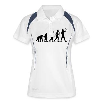 Evolution #Selfie - Frauen Polo atmungsaktiv - Weiß/Navy - Vorne