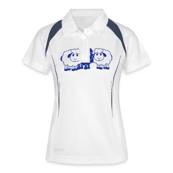 Black Sheep 3 Friends Équipe Crew Mouton Mignon - Polo respirant Femme - blanc/marine - Devant