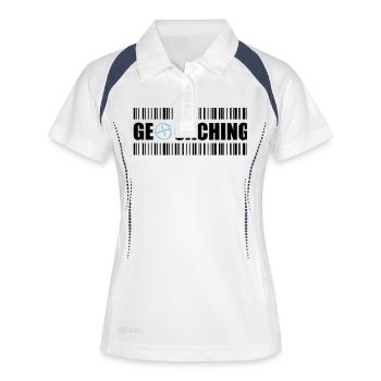 Geocaching Barcode - 2colors - 2O12 - Polo respirant Femme - blanc/marine - Devant