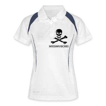 ~ Miesmuschel ~ - Frauen Polo atmungsaktiv - Weiß/Navy - Vorne