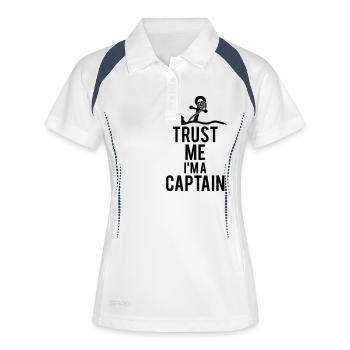 Croyez-moi je suis un capitaine - Polo respirant Femme - blanc/marine - Devant