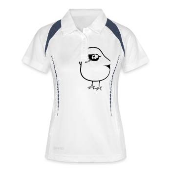 küken süss symbol - Frauen Polo atmungsaktiv - Weiß/Navy - Vorne