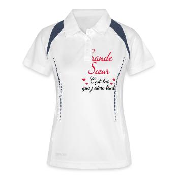 Grande Soeur Sœur Sister Schwester Bébé Baby - Women's Polo breathable - white/navy - Front