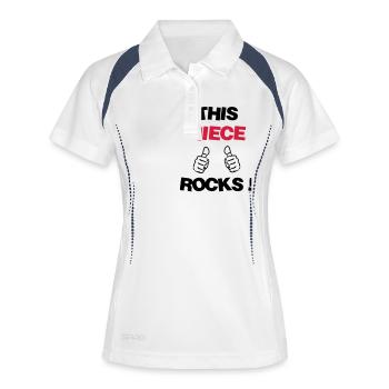 Nichte / Neffe / Onkel / Tante - Frauen Polo atmungsaktiv - Weiß/Navy - Vorne