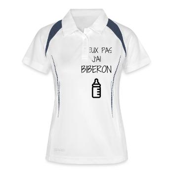 puéricultrice / puériculture / enfant / bébé - Polo respirant Femme - blanc/marine - Devant