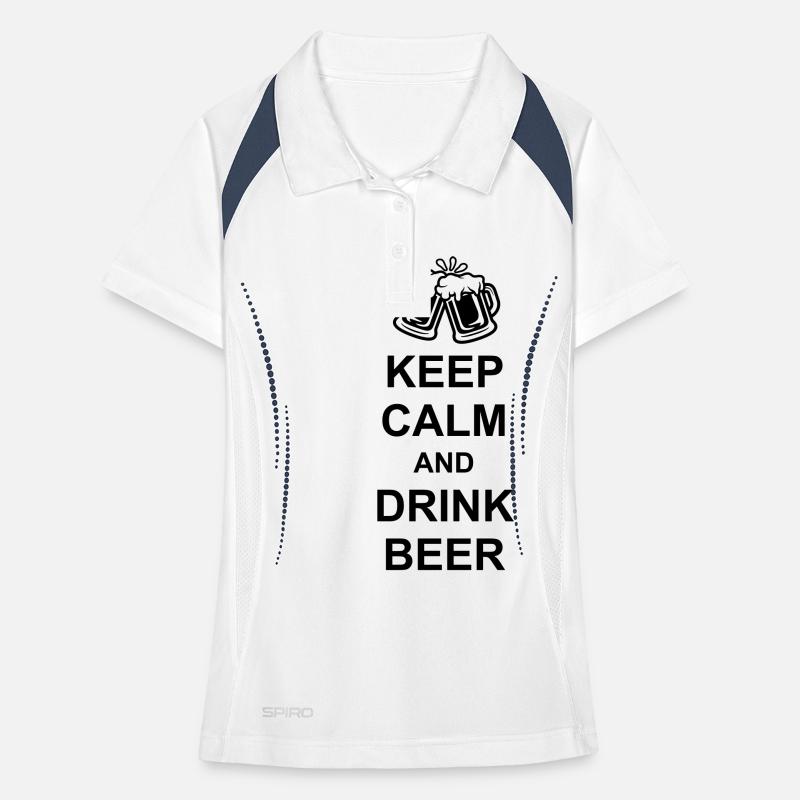 Dire Keep Calm Beer Polo respirant Femme