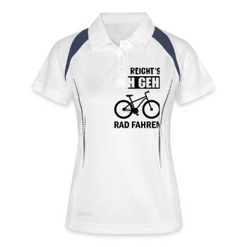 mir reichts rad fahren - Frauen Polo atmungsaktiv - Weiß/Navy - Vorne