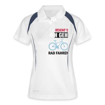 mir reichts rad fahren - Frauen Polo atmungsaktiv - Weiß/Navy - Vorne