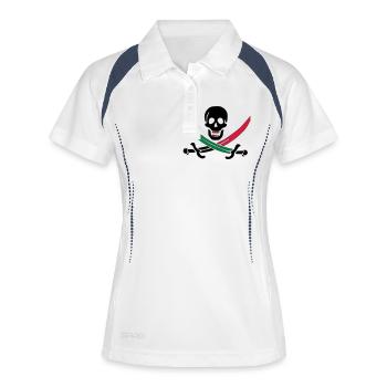Crâne avec coloré Sabres - Polo respirant Femme - blanc/marine - Devant