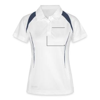 Zitat Rahmen Quadrat - Frauen Polo atmungsaktiv - Weiß/Navy - Vorne