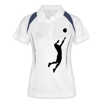 volleyball - Frauen Polo atmungsaktiv - Weiß/Navy - Vorne