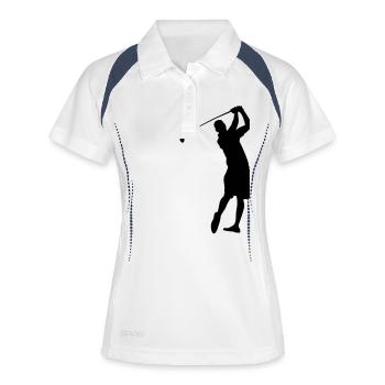 Golf male - Polo respirant Femme - blanc/marine - Devant