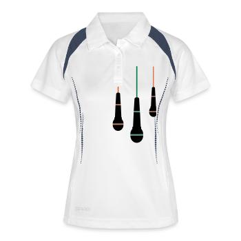 Mikros - Frauen Polo atmungsaktiv - Weiß/Navy - Vorne