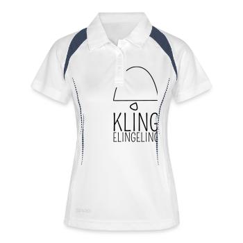 Klingelingeling - Frauen Polo atmungsaktiv - Weiß/Navy - Vorne