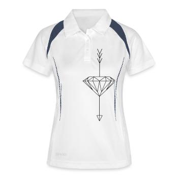 diamond - Frauen Polo atmungsaktiv - Weiß/Navy - Vorne