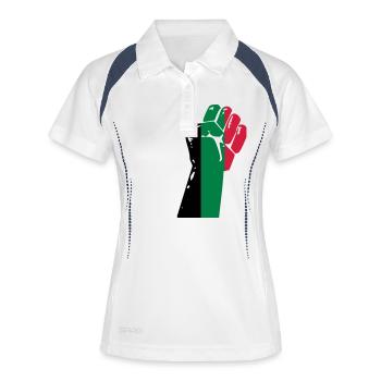 Palestine - Polo respirant Femme - blanc/marine - Devant