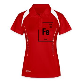 Iron Element im Periodensystem - Frauen Polo atmungsaktiv - Weiß/Navy - Vorne