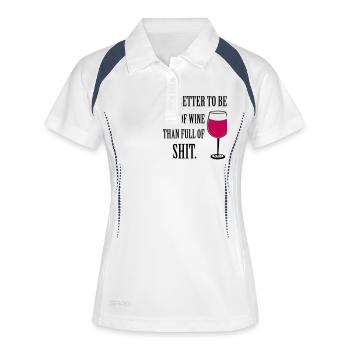 Wine - Women's Polo breathable - white/navy - Front