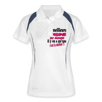 La meilleure voisine du monde c'est la mienne !! - Polo respirant Femme - blanc/marine - Devant