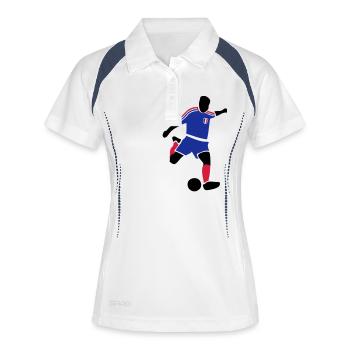 Soocer - France - Polo respirant Femme - blanc/marine - Devant