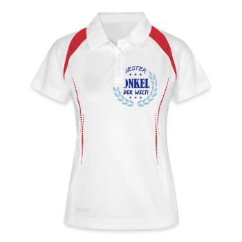 bester_onkel_der_welt_2 - Frauen Polo atmungsaktiv - Weiß/Navy - Vorne