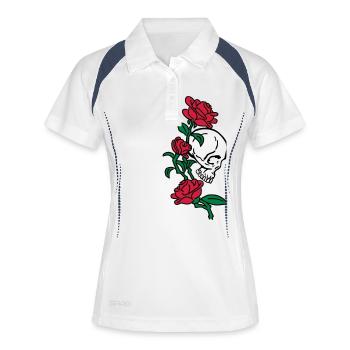 skull and roses es123 - Polo respirant Femme - blanc/marine - Devant
