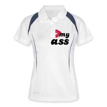 kiss_my_ass - Polo respirant Femme - blanc/marine - Devant