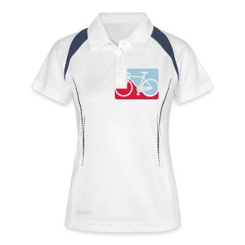 vélo de course - Polo respirant Femme - blanc/marine - Devant