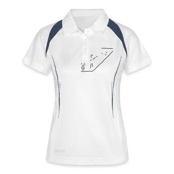 boules spielen - Frauen Polo atmungsaktiv - Weiß/Navy - Vorne