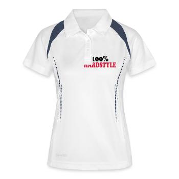 Hardstyle - Frauen Polo atmungsaktiv - Weiß/Navy - Vorne