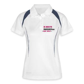 Feuerwehrmann Feuerwehrfrau Feuer Feuerwehr - Frauen Polo atmungsaktiv - Weiß/Navy - Vorne