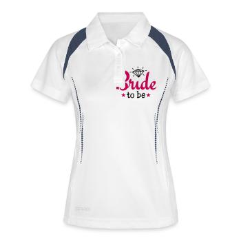 bride to be with diamond 2c - Polo respirant Femme - blanc/marine - Devant