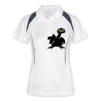 Truthahn (3c) - Frauen Polo atmungsaktiv - Weiß/Navy - Vorne